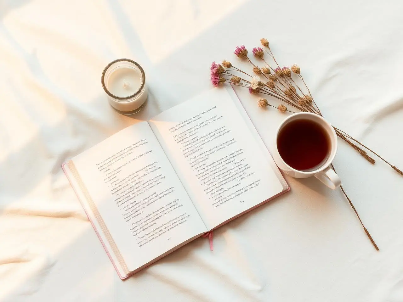 Livro Mulher Intencional com vaso de flores secas
